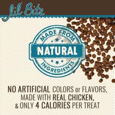 Lil' Bitz Flame Roasted Chicken Training Treats for All Dog Breeds - Low Calories, Grain Free, Natural Ingredients, NASC Compliance - Perfect Reward for Dogs of Every Size (6 Pack)