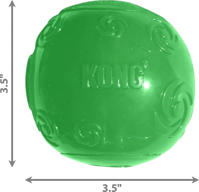 KONG Squeezz Ball Dog Toy - Assorted Medium (2.5" Diameter) - Pack of 3