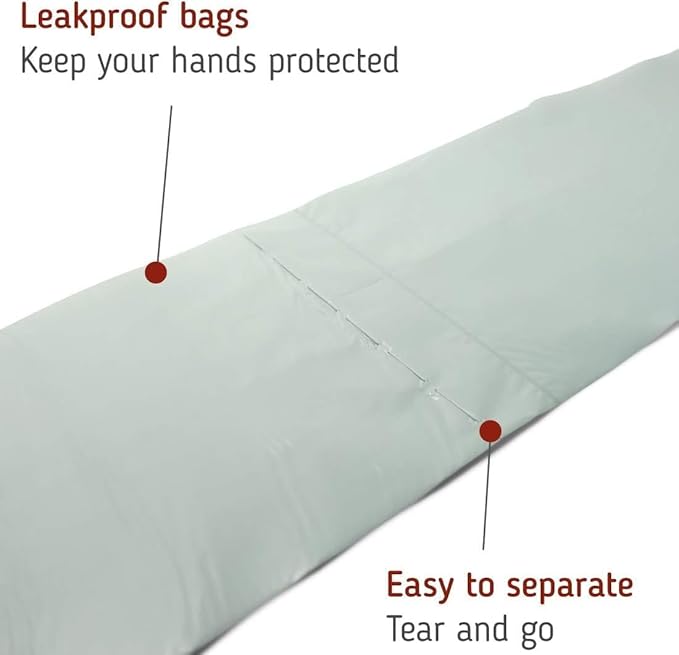 Leashboss Dog Poop Bags - 120 Bags, 8 Rolls Unscented Leak Proof Waste Bag Rolls (Gray, 8 Rolls)