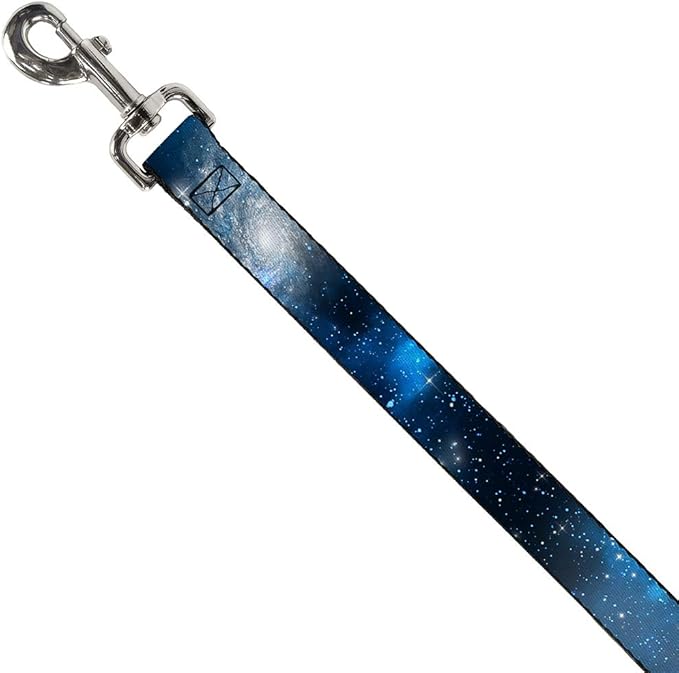 Buckle-Down Dog Leash Galaxy Blues Blues 6 Feet Long 1.0 Inch Wide, Multicolor (DL-W30762-1.0-6FT)