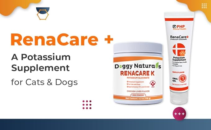 RenaCare K is for Renal K (Potassium Gluconate) Potassium Supplement Gel for Dogs and Cats, (5 oz) with Maple Flavor (Made in U.S.A)