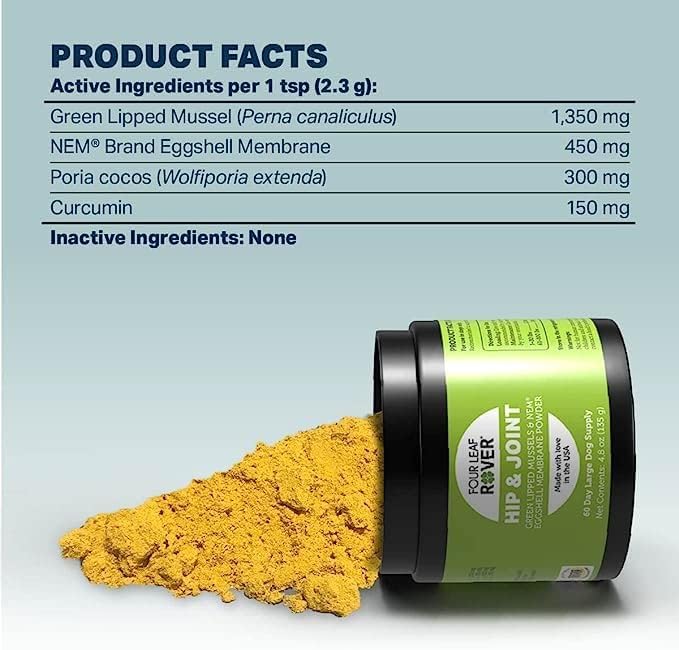 Hip & Joint - Mobility & Joint Support with Glucosamine and Chondroitin for Dogs, 4.8 oz - 44 to 120 Day Supply, Depending on Dog’s Weight - Vet Formulated - Easy to Mix - Delicious