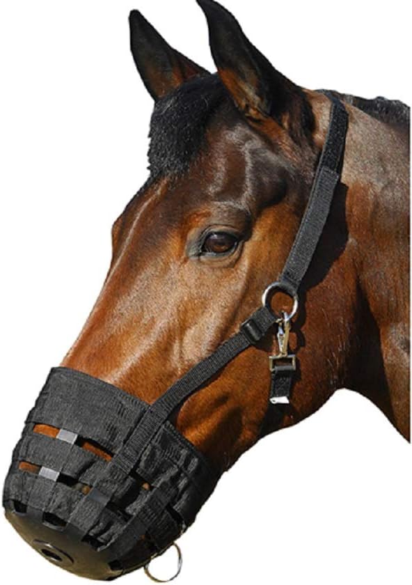 Grazing Muzzle Comfort Lined (Size Choice Pony, Arab Cob Small Quarter Horse, or Horse) Heavy Duty Waffle Neoprene Lining