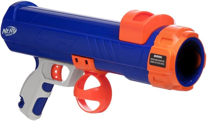 Nerf Dog Tennis Ball Blaster Dog Toy Blue/Orange, 16 Inch Compact Blaster with 1 Ball
