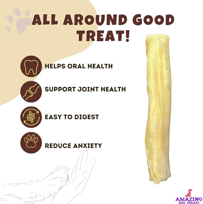 Amazing Dog Treats - Large Collagen Stick - (6 Inch - 100 Count) - Collagen Beef Cheek Rolls for Dogs - 100% Pure Collagen Sticks for Dogs - No Hide Bones for Dogs