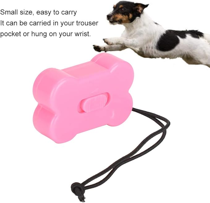 3Pcs Pink Bone Shape Dog Training Clicker, 3 level Volume Adjustment Pet Training Clickers with Wrist Strap for Dogs Cats Birds, Durable and Lightweight