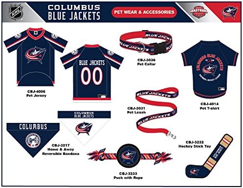 Pets First NHL Columbus Blue Jackets Tee Shirt for Dogs & Cats, Medium. - are You A Hockey Fan? Let Your Pet Be an NHL Fan Too!