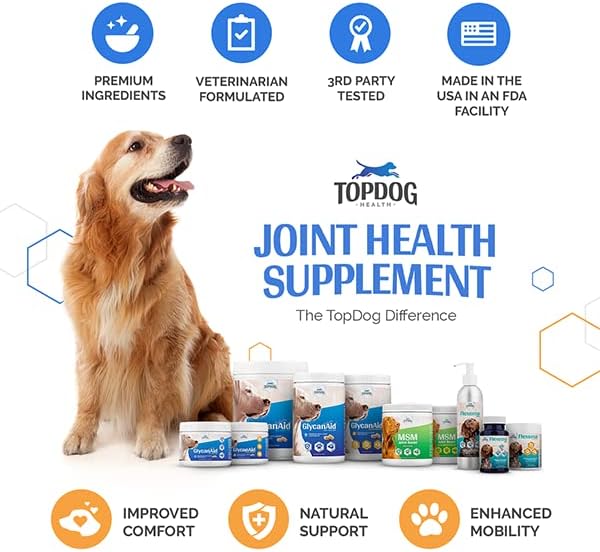Glycanaid HA Glucosamine for Dogs Hip and Joint Supplement - Dog Joint Chews Made in USA - Hyaluronic Acid Dog Hip & Joint Care - Dog Joint Pain Relief with Cetyl M for Dogs