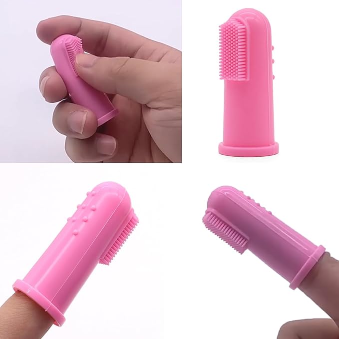 8PCS Cat & Dog Toothbrush Kit, 360 Degree Silicone Pet Toothbrush,Silicone Dog Finger Toothbrush,Double Head Toothbrush,Soft Cat Toothbrush Easily Clean Teeth Dirt