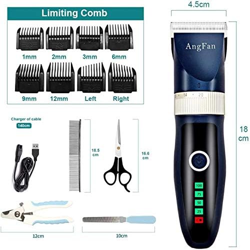 Dog Clippers for Grooming 16pcs Dog Grooming Kit for Small Large Profesional Cordless Dogs Grooming Clippers Supplies Dog Hair Clippers Low Noise
