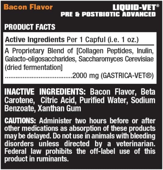 Liquid-Vet K9 Pre & PostBiotic Advanced (Bacon, 8oz/2Pack)