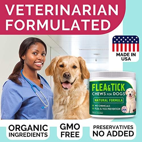 Chewable Flea and Tick Treats for Dogs - Made in USA - Flea and Tick Solution - Duck Flavor