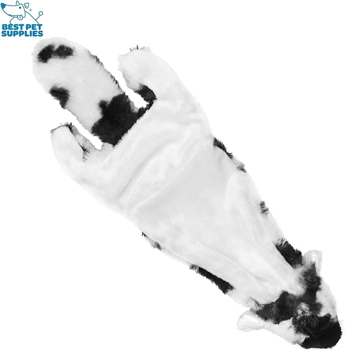 Best Pet Supplies Stuffing Free Squeaky Dog Toys for Small Dogs, Medium Dogs, and Large Dogs, Durable, Best Dog Chew Toy for Teething Puppy, Indoor Play, Holds Plastic Bottle - Cow, Medium
