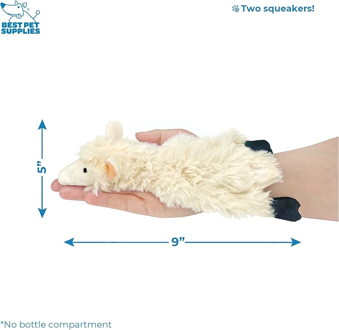 Best Pet Supplies Stuffing Free Squeaky Dog Toys for Small Dogs, Medium Dogs, and Large Dogs, Durable, Best Dog Chew Toy for Teething Puppy, Indoor Play - Sheep, Cow, Small