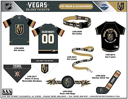 Pets First PET TEE Shirt Las Vegas Golden Knights Ice Hockey Team Dog Shirt Size: X-Large. Soft Breathable Stretchable & Washable Pet T-Shirt. Cool & Fashionable Pet Shirt for The Knights Hockey Fan