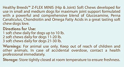 Healthy Breeds Portuguese Podengo Pequeno Z-Flex Minis Hip and Joint Support Soft Chews 60 Count