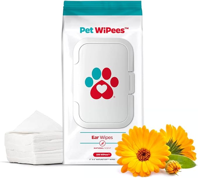 Pet Parents® Pet WiPees™ Ear, Cat & Dog Ear Wipes, Ear Cleaner for Dogs, Ear Wipes for Dogs. (100 Count (Pack of 1), Natural)