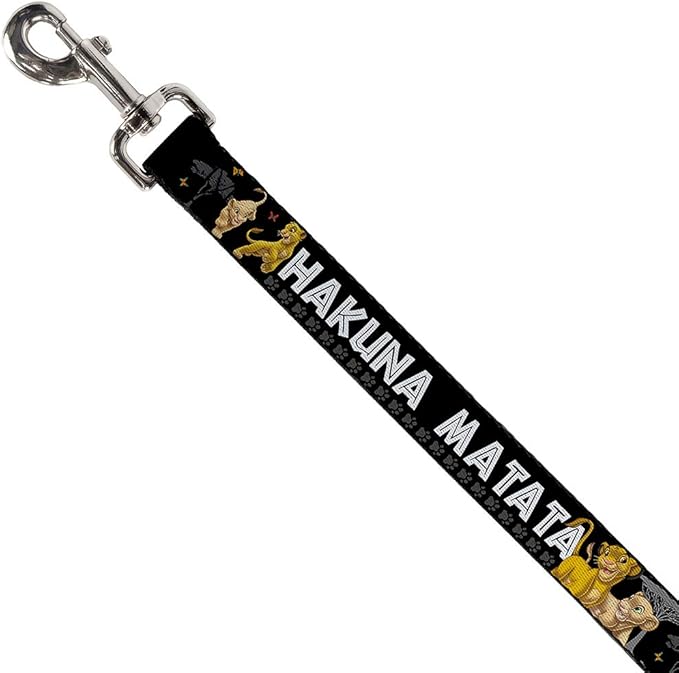 Buckle-Down Pet Leash - Lion King Simba & Nala HAKUNA MATATA - 6 Feet Long - 1.5" Wide