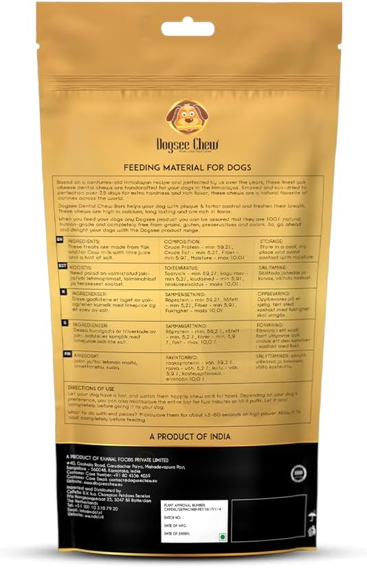 Dogsee Himalayan Yak Cheese Dental Chews for Dogs (Medium - 2 Chews) | All-Natural | Made in Himalayan Regions | Original Yak Cheese Dental Chews