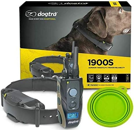 Dogtra 1900S E Collar - 3/4 Mile Remote Trainer with LCD Screen - Fully Waterproof Collar - includes eOutletDeals Collapsible Pet Travel Bowl