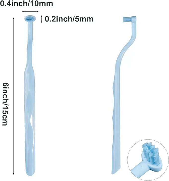3 Pack Cat Toothbrush with Mini Soft Head, Small Dog Teeth Deep Clean Dense Brush, Pet Safe and Effective Oral Care, Cat Tooth Brush Away Bad Breath(Pink, Blue)