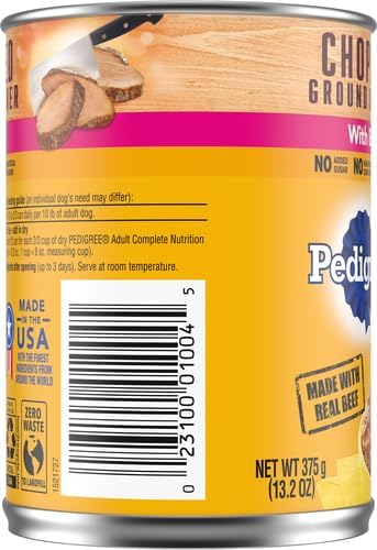 Pedigree Wet Food Pedigree Chopped Ground Dinner With Beef Adult Canned Wet Dog Food, 13.2 Oz. Can