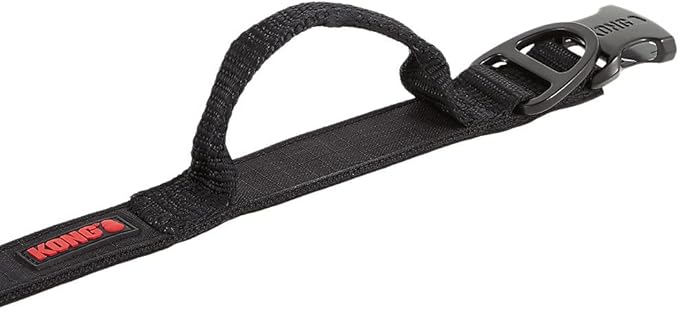 KONG Ultra Durable Padded Comfort Handle Dog Collar (Large, Black)