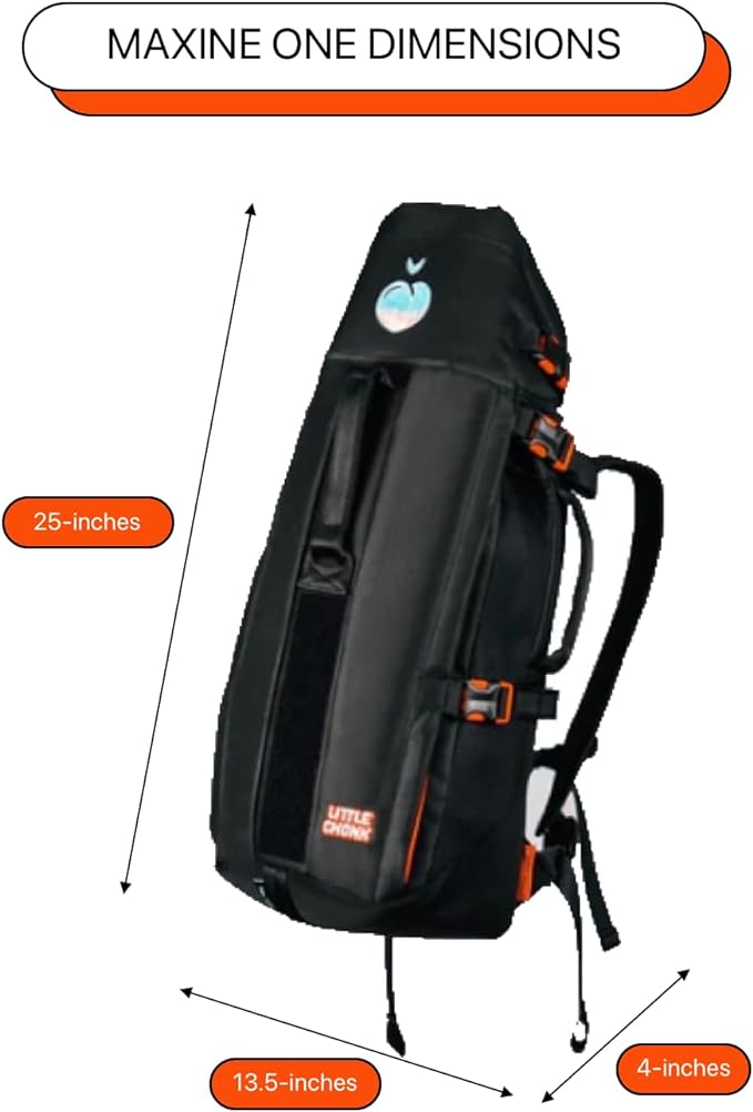 The Maxine One Dog Backpack Carrier Adjustable Front Facing Bag for Travel or Hiking | Made for Pets Up to 50 lbs | Medium, Bark After Dark Black