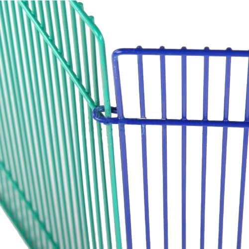 MidWest Homes for Pets Small Animal Pet Playpen /Exercise Pen, Blue and Green,1 Count (Pack of 1), Small Animal Playpen.