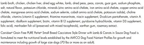 Pure Canidae Petite Grain Free Small Breed Dog Food 3 Flavor Variety 6 Can Sampler - (2) Each: Pottage Duck Pumpkin, Cacciatore Lamb Carrots, Bolognese Beef Carrots (3.5 Oz) - Plus Squeak Toy Bundle