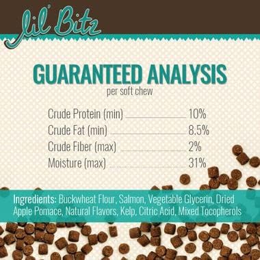 Lil' Bitz training Treats for Dogs and Cats (3 Pack, All Dog Sizes - Wild Salmon + Kelp)
