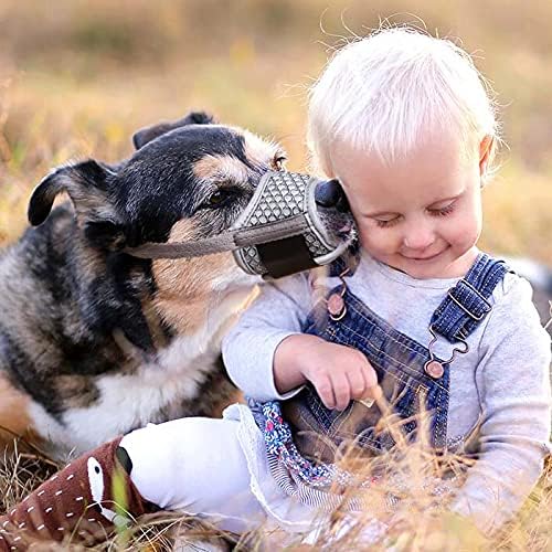 Dog Muzzle Anti Biting Barking and Chewing with Comfortable Mesh Soft Fabric and Adjustable Strap, Suitable for Small, Medium and Large Dogs(Gray(3D Mesh),S)
