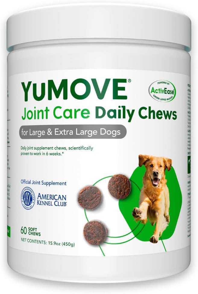 Lintbells YuMOVE Joint Supplement Dog Chews - Contains Glucosamine, Green Lipped Mussel - Natural Relief from Hip Ache, Stiff Joints - 1 Month’s Supply (Large & X-Large)