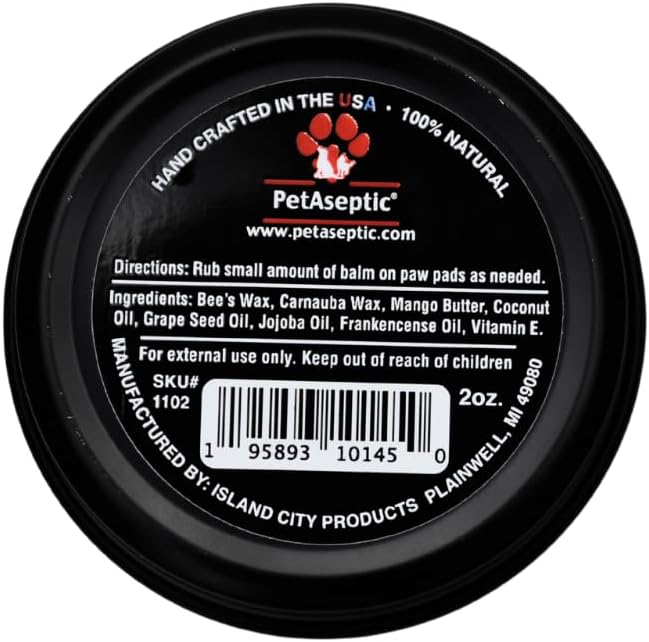 Paw Balm for Dogs | Soothes, Heals, & Protects Paws | 100% All Natural Oils & Waxes | Protects Against Snow, Ice, Hot Pavement | All Seasons Protection | Provides Fast Relief | 2oz Tin