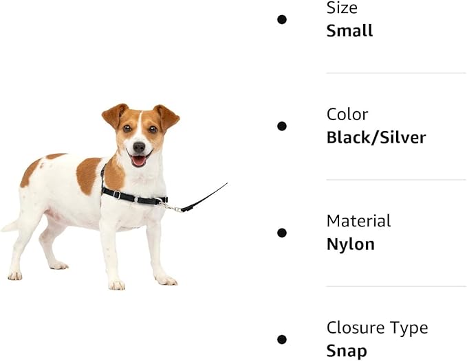 PetSafe Easy Walk No-Pull Dog Harness - The Ultimate Harness to Help Stop Pulling - Take Control & Teach Better Leash Manners - Helps Prevent Pets Pulling on Walks - Small, Black/Silver