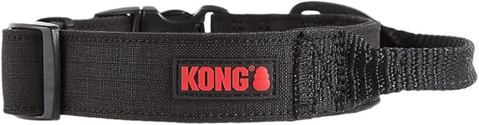 KONG Ultra Durable Padded Comfort Handle Dog Collar (Large, Black)