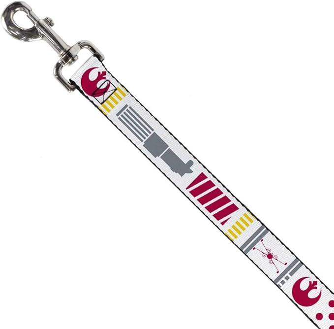 Star Wars Pet Leash, Dog Leash, Star Wars Rebel Pilot Rebel Alliance Insignia X Wing Fighter, 6 Feet Long 0.5 Inch Wide