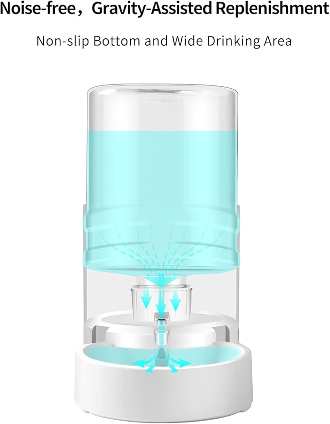 CZPET 4L Pet Water Dispenser (2 Pack) Unplugged Automatic Water Bowl Dispenser Gravity Water Dispenser for Cats Water Self Feeder Dog Fountain Dogs Bowl Bottles for Puppy Kitten