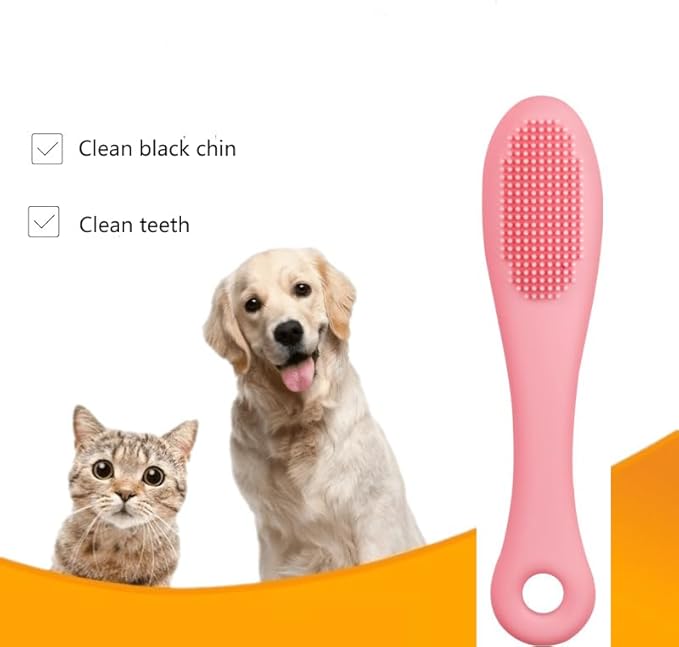 8PCS Cat & Dog Toothbrush Kit, 360 Degree Silicone Pet Toothbrush,Silicone Dog Finger Toothbrush,Double Head Toothbrush,Soft Cat Toothbrush Easily Clean Teeth Dirt