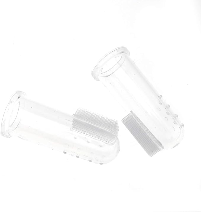 SING F LTD Transparent Pet Dog Cat Finger Toothbrush Soft Silicone Oral Care Teeth Cleaning Hygiene Brush Tool x10