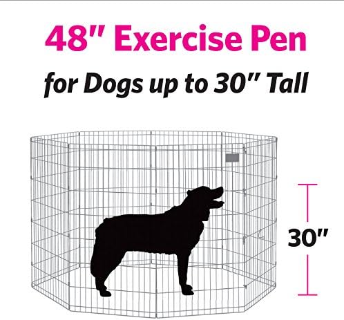 New World Pet Products 48' Foldable Black Metal Dog Exercise Pen No Door