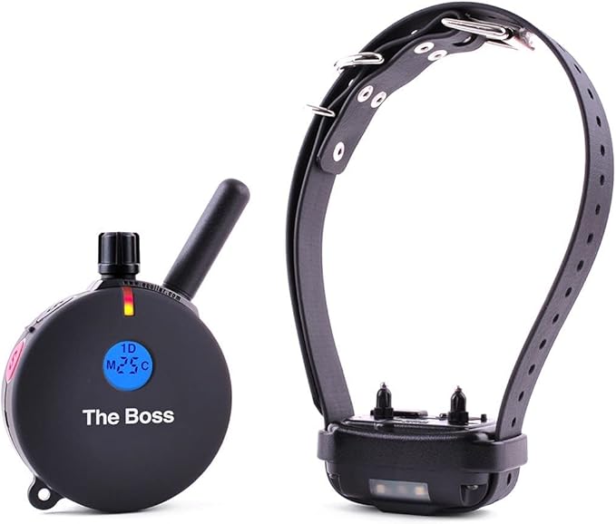 E-Collar ET-800-1 Mile Rechargeable Remote Waterproof Trainer - Static, Vibration and Sound Stimulation Collar with PetsTEK Dog Training Clicker