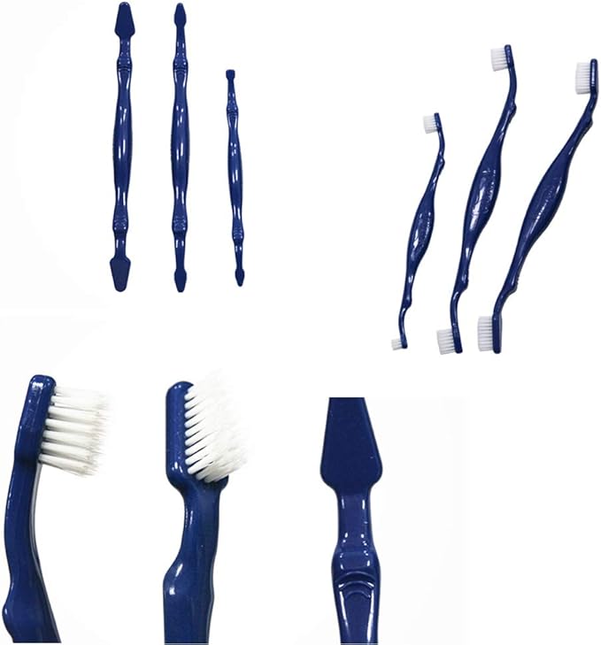3Pcs Dog Tooth Brushing Kit Dog Toothbrush Pet Dental Oral Care Set Dog Tooth Brush Dual Headed Soft Tooth Cleaning Brushes withCurved Long Handle for Dogs Cats Pet Toothbrush (3 Sizes)