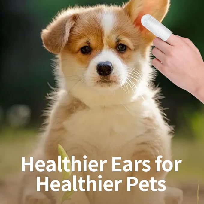 3Pack Dog Ear Cleaner Finger Wipes for Dogs and Cats, 150 Counts-Grooming Kit Care for Dogs and Cats Regular-Gum Care Finger Pet Wipes