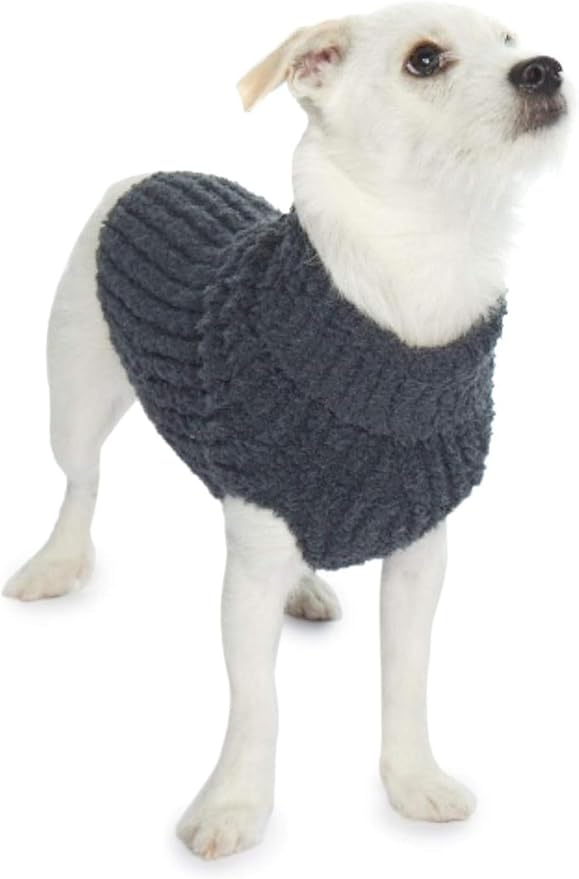 Barefoot Dreams CozyChic Ribbed Pet Sweater, Dog Clothes- Slate Blue