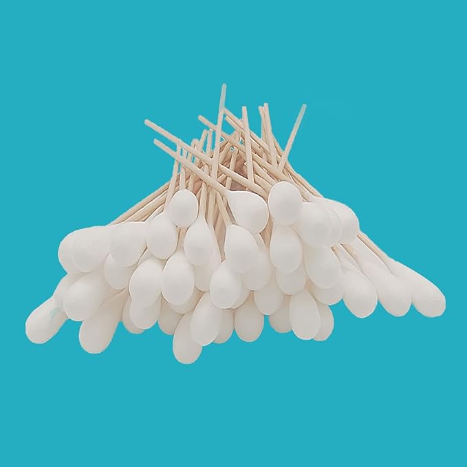 6 Inch Long Cotton Swabs,Large Cotton Buds with Bamboo Handle for Dogs 500pcs