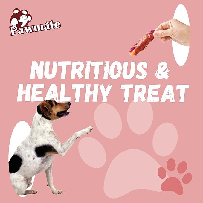 Duck & Double Purple Sweet Potato Wraps Dog Treats, Healthy Low Fat Dog Jerky High Protein Dog Training Treats Dog Snacks Chewy for Small Medium Large Dog 12-15 Counts