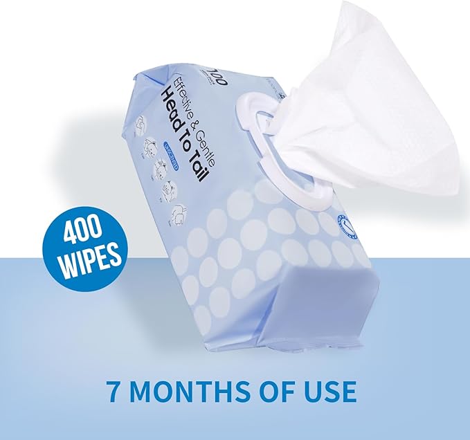 Mooncat Unscented Cat&Dog Wipes | Plant-Based Cat&Dog Grooming Supplies From Eye to Paw | Thick&Moist Cat&Dog Ear&Butt Cleaner | Allergy Relief | Deodorizing Dog Shampoo for Grooming Bath | 400 Counts