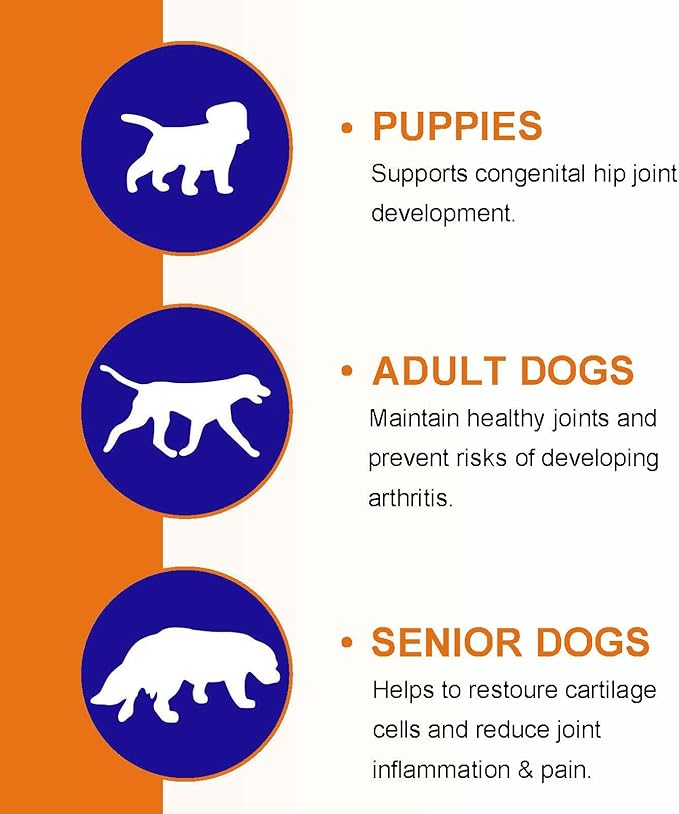 Glucosamine for Dogs, Hip and Joint Supplement (150 Tablets 13.2 oz) - Joint Care Chews w/Chondroitin Sulfate, MSM, Hemp Oil - Arthritis Pain Relief, Mobility Support for Small & Large Breed