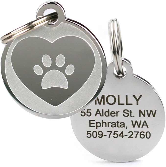 GoTags Dog ID Tags, Fun Playful Designs, Personalized Engraved Stainless-Steel Dog & Cat Pet Tags.